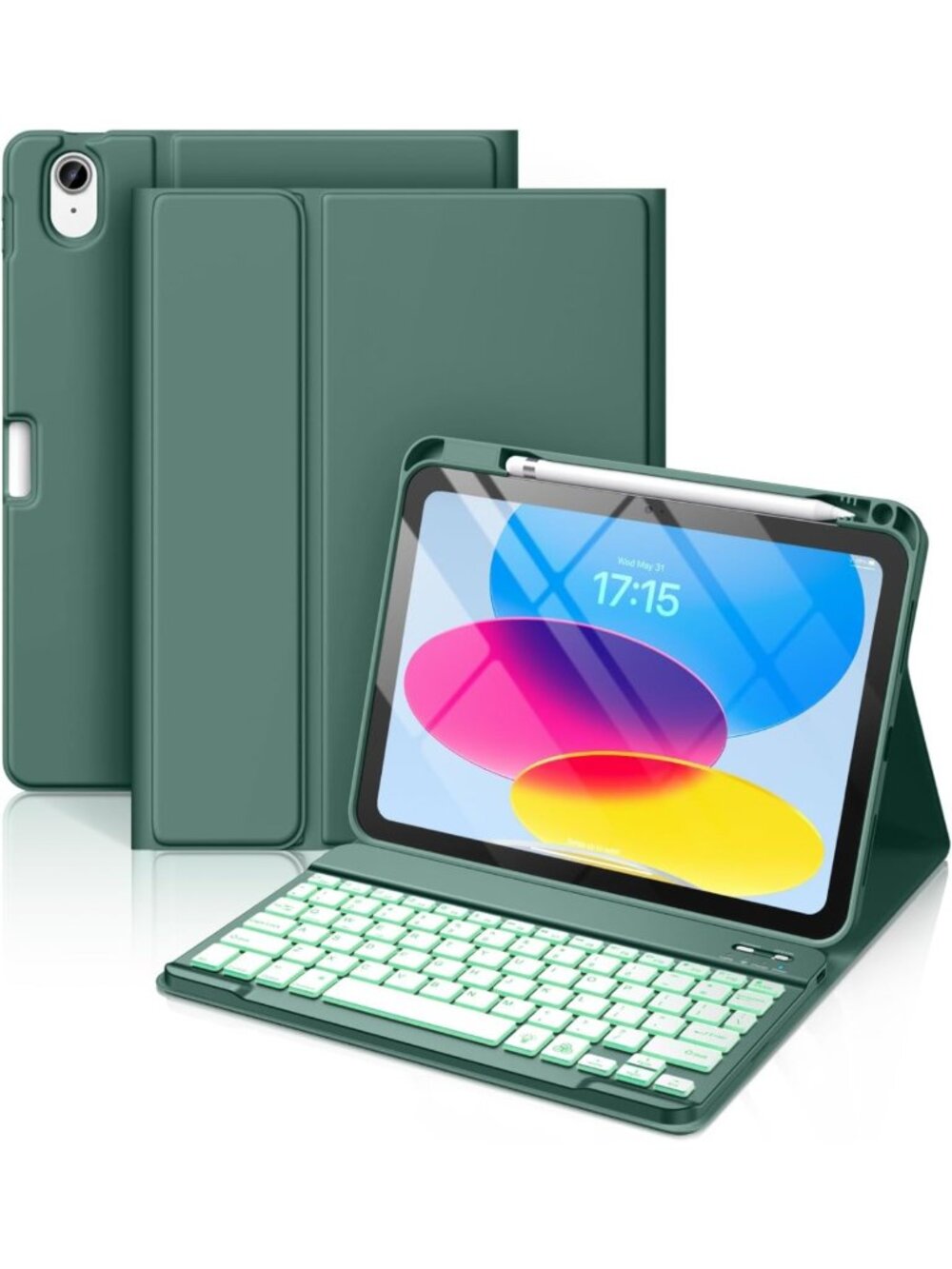 Stylish iPad Case with Wireless Keyboard for 10th & 11th Gen - Slim & Protective